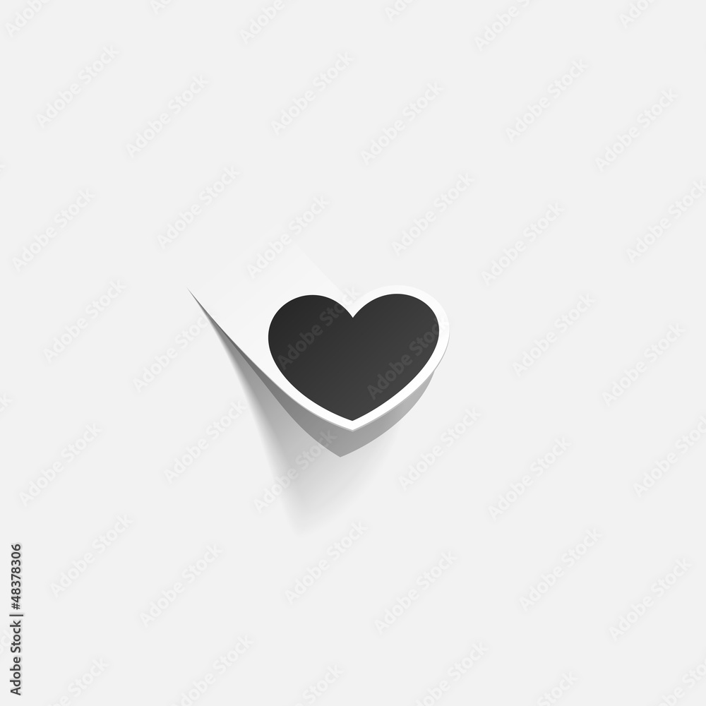 Obraz premium valentine heart in the form of a sticker