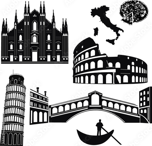 Photographie Italy 7 piece isolated vector