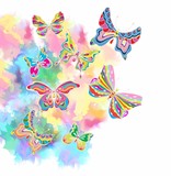 Romantic colorful background with butterfly