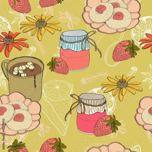 seamless vintage food background