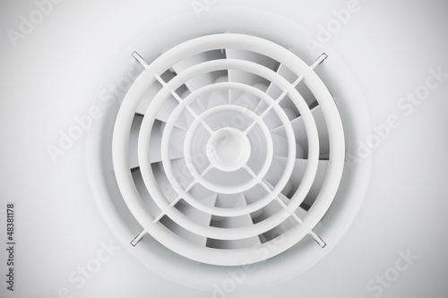 Round white plastic air fan