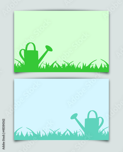 Banner Garten mit Gießkanne
