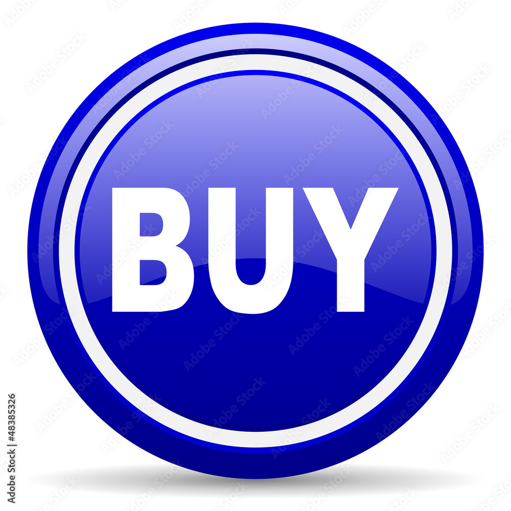 buy blue glossy icon on white background buy blue glossy icon on white background