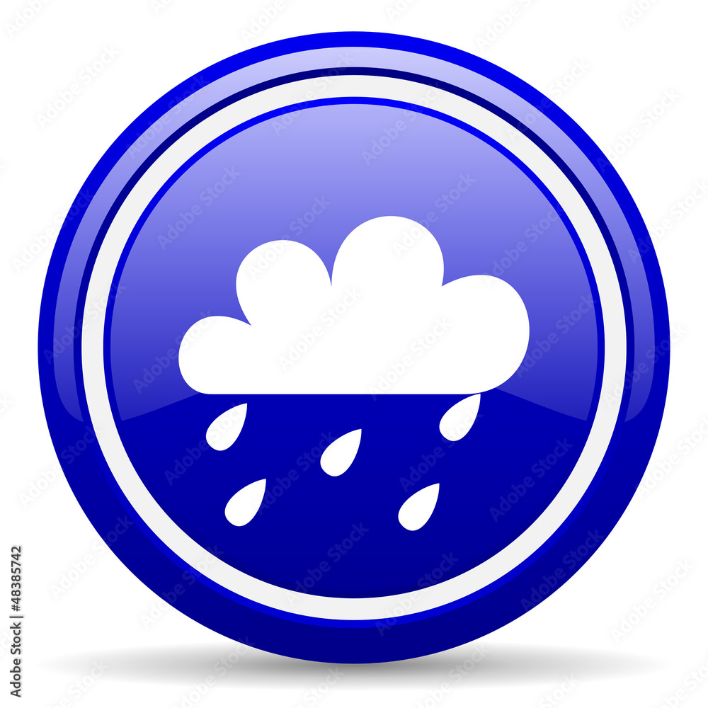 weather forecast blue glossy icon on white background weather forecast blue glossy icon on white background