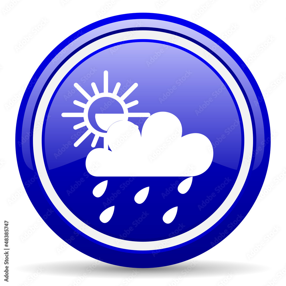 weather forecast blue glossy icon on white background weather forecast blue glossy icon on white background