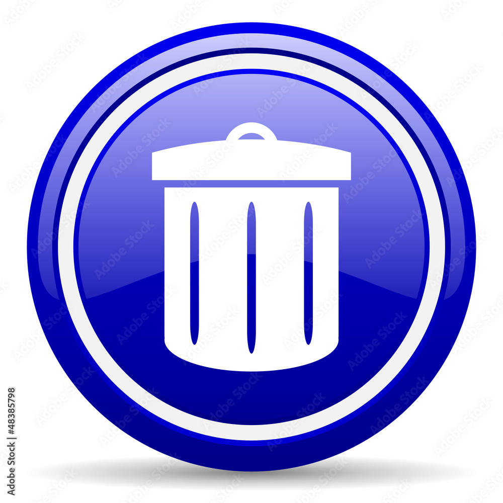 recycle blue glossy icon on white background recycle blue glossy icon on white background