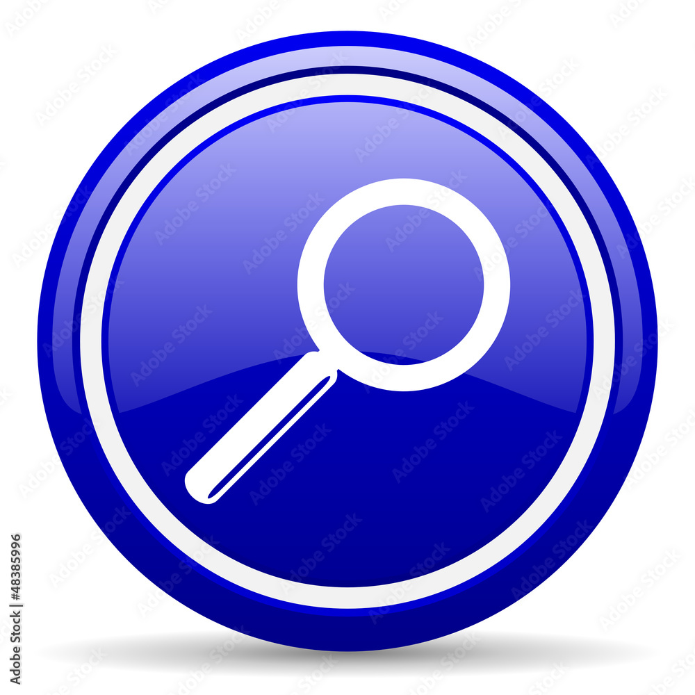 search blue glossy icon on white background search blue glossy icon on white background