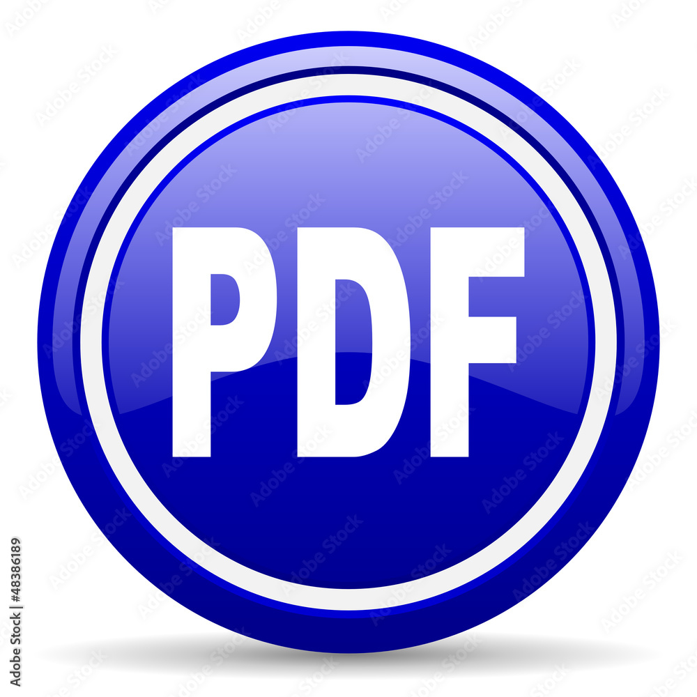 pdf blue glossy icon on white background pdf blue glossy icon on white background