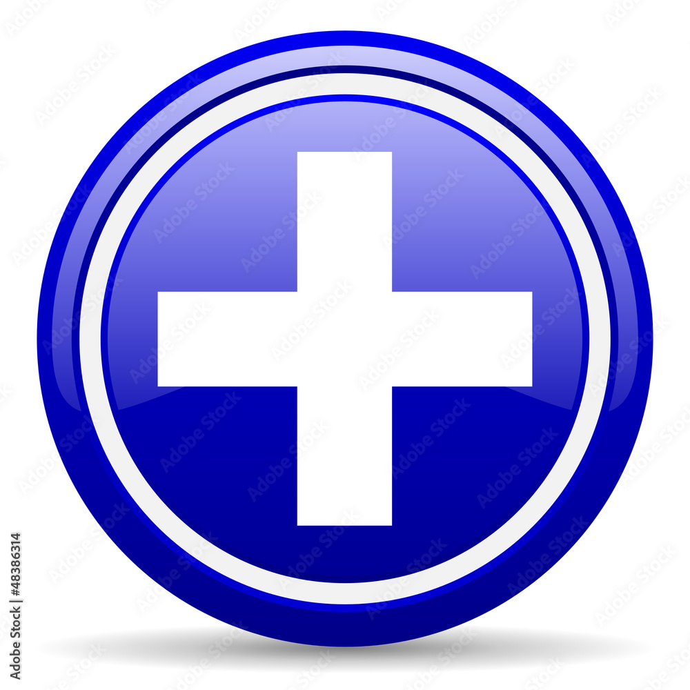 emergency blue glossy icon on white background emergency blue glossy icon on white background