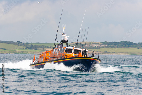 Lifeboat in action at sea