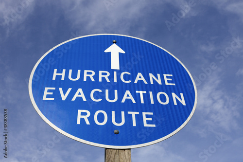Fotografie Hurricane evacuation route sign