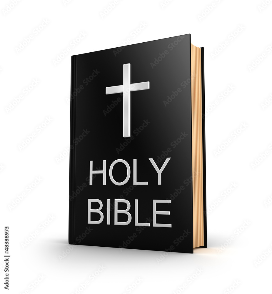 Obraz premium Holy bible. Book with cross isolated on white