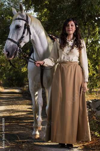 classical girl with a white horse © Mauro Rodrigues