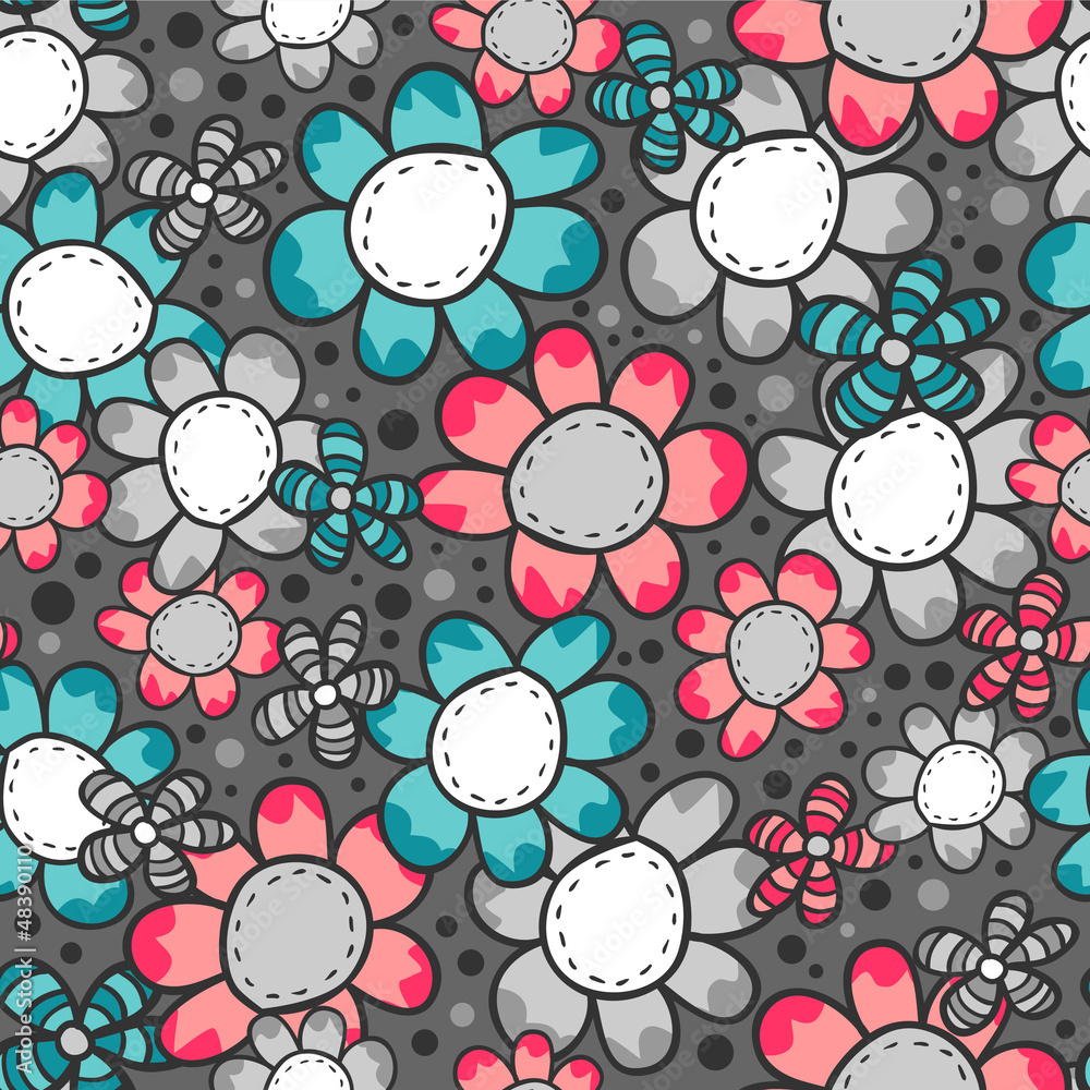 Seamless pattern with pretty flowers Seamless pattern with pretty flowers