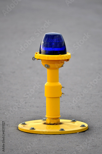 Ground side lamp taxiway at the airport