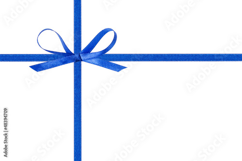 Plakat w ramie thin blue bow with crossed ribbon