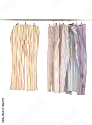 female leisure trousers on a hanger
