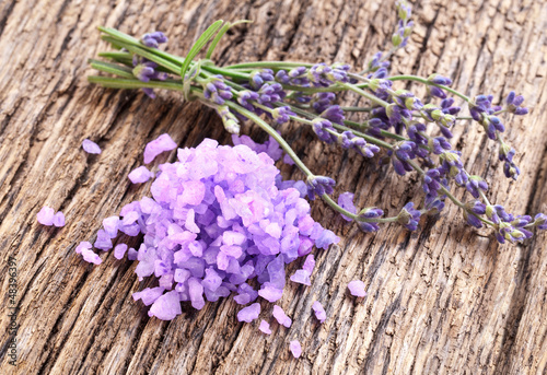 Bunch of lavender and sea salt.