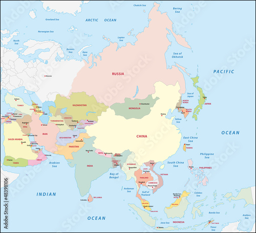 Fototapeta Naklejka Na Ścianę i Meble -  Asia map