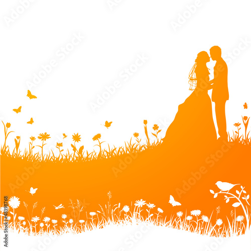 Hochzeitskarte Orange Vektor