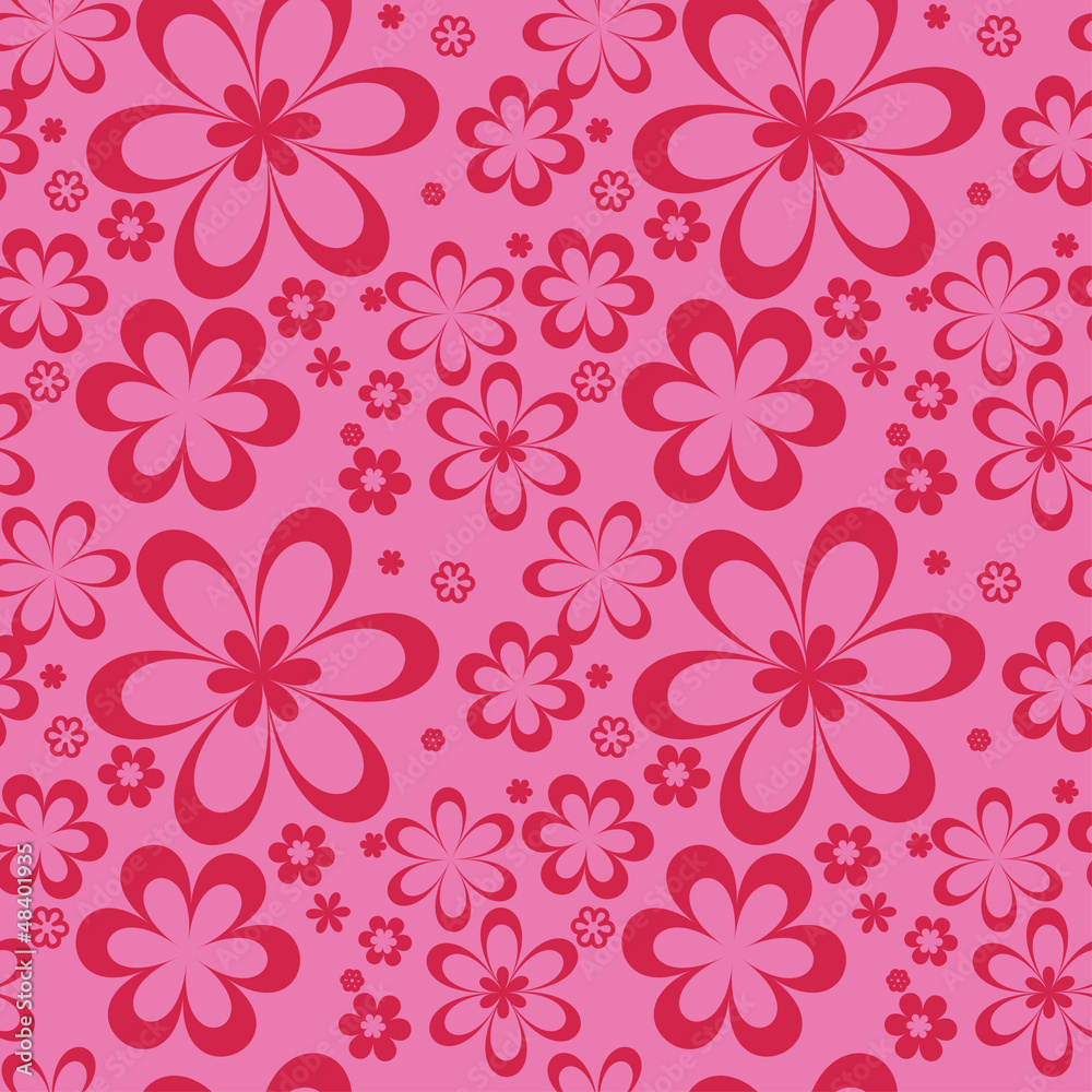 Pattern red flowers on a pink background Pattern red flowers on a pink background