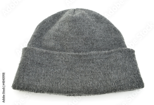 Wool beanie hat isolated on white background