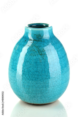 Decorative ceramic vase isolated on white