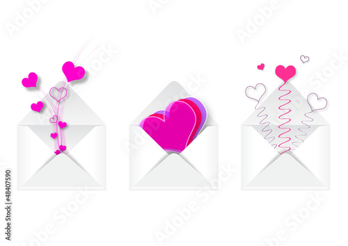 Enveloppes courriers coeurs - Saint Valentin