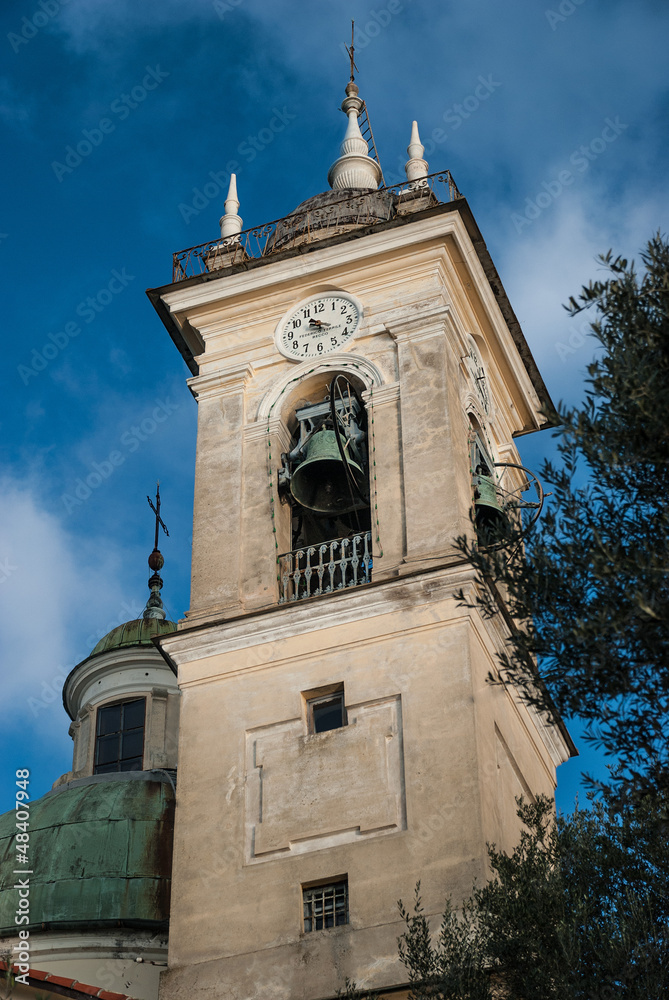 The bell tower of the church San Rocco di Camogli