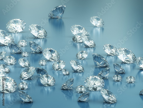 Diamonds on blue background