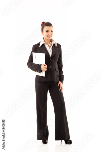 business woman cheerful working