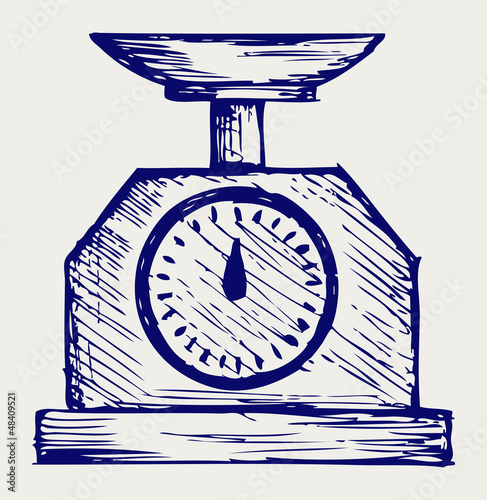 Weight scale. Doodle style