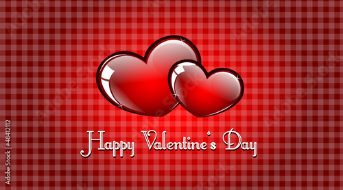 valentinstagskarte rot kariert
