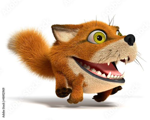 Little fox runs