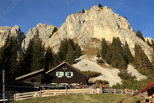 Quadro su tela Berghütte in den Alpen