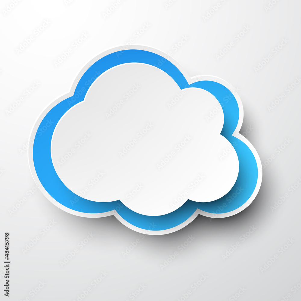 Obraz premium Paper white-blue cloud.