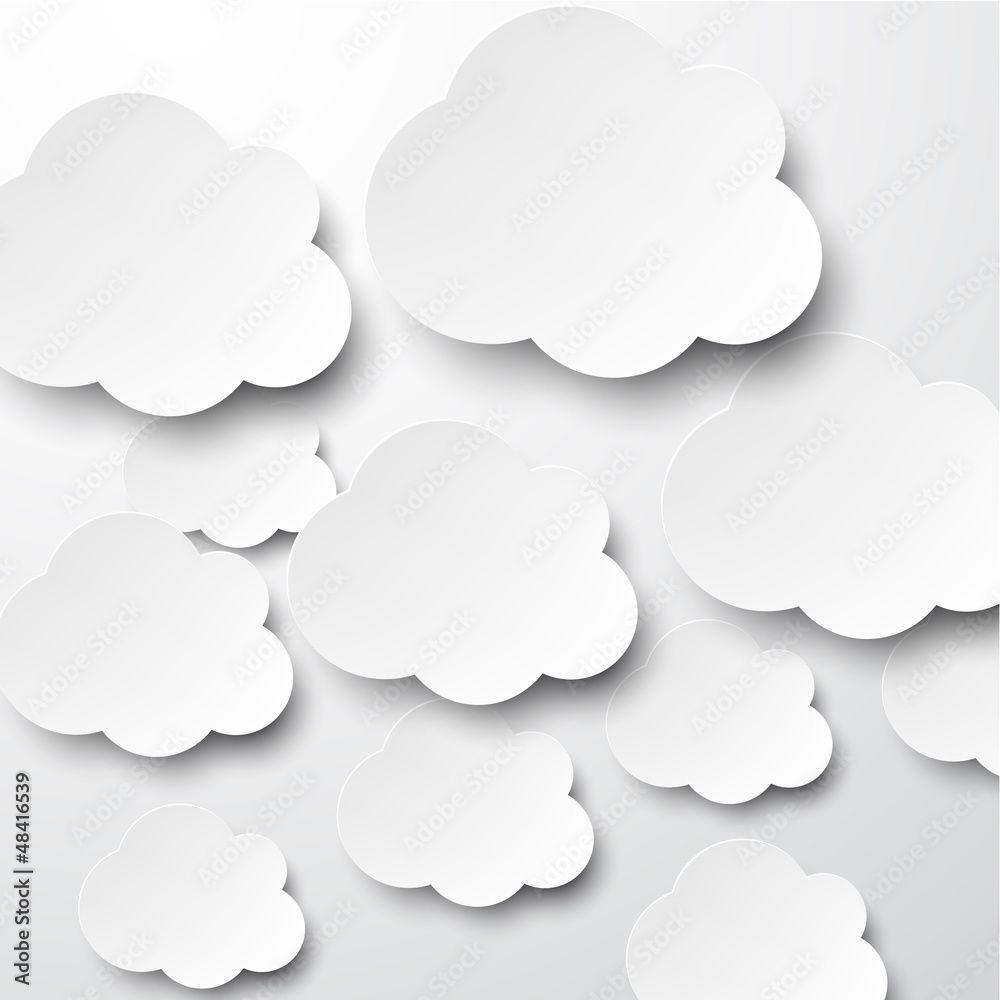 Paper white clouds. Paper white clouds.