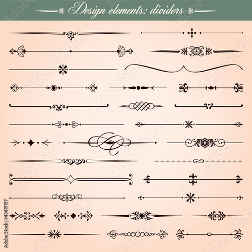 Calligraphic Design Elements, Dividers and Dashes