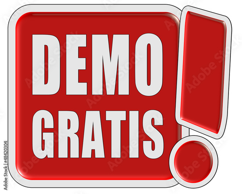 !-Schild rot quad DEMO GRATIS