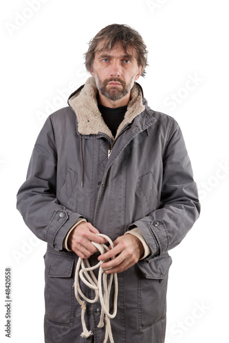 adult man holding rope