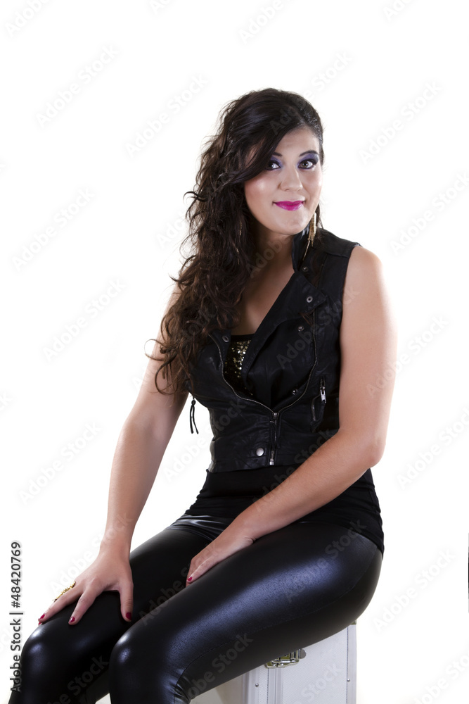 beautiful girl in dark leather clothes beautiful girl in dark leather clothes