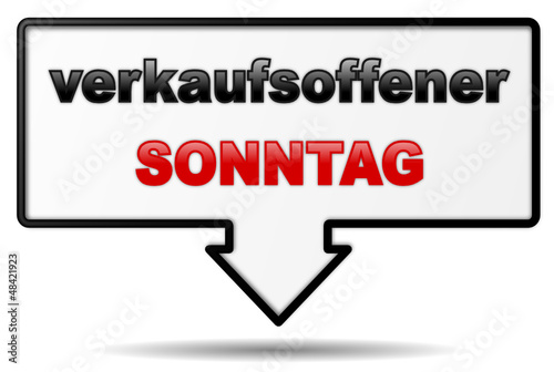 Hinweis - Sonntag verkaufsoffen