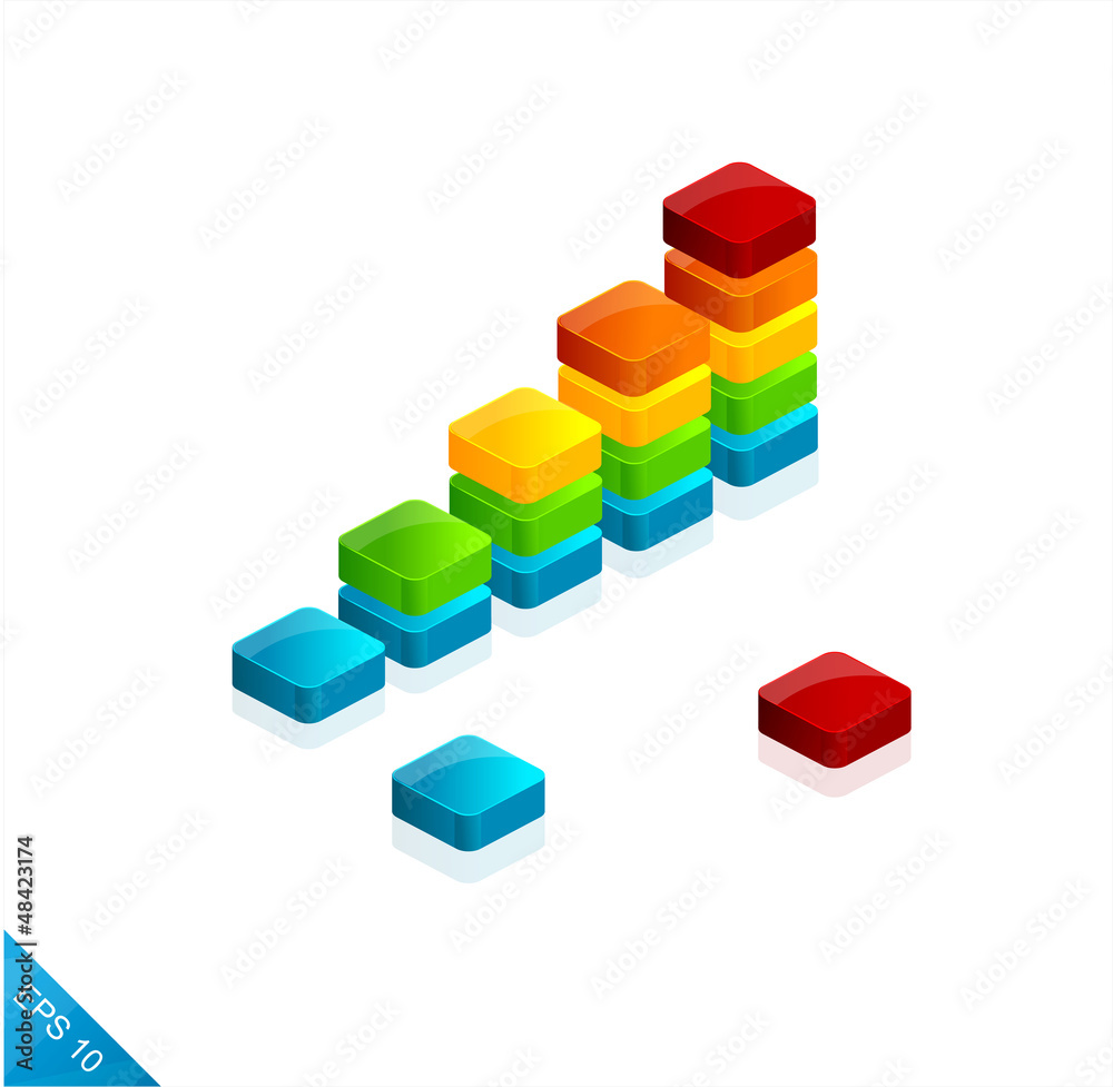 Obraz premium 3d vector graph icon