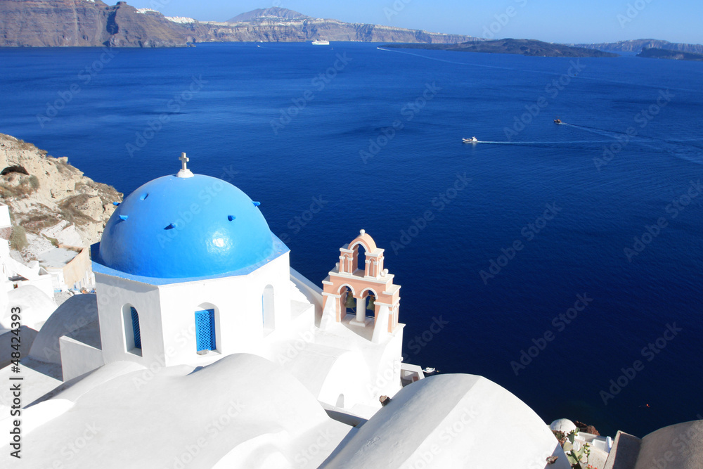 Fototapeta premium Grèce - Santorin (Eglise à Oia) 