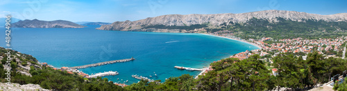 Panoramic view of Baska city and bay - Croatia