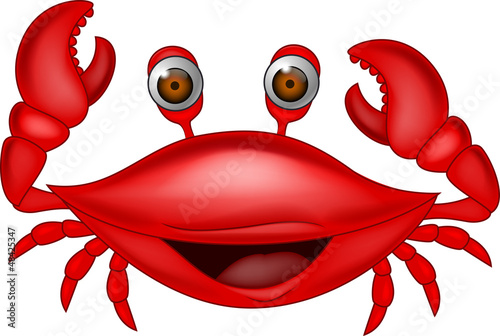 Funny crab cartoon