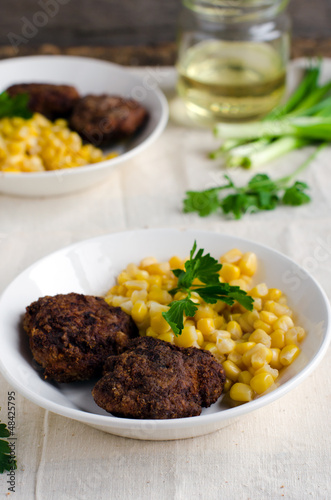 Vegetable patties chickpea with corn