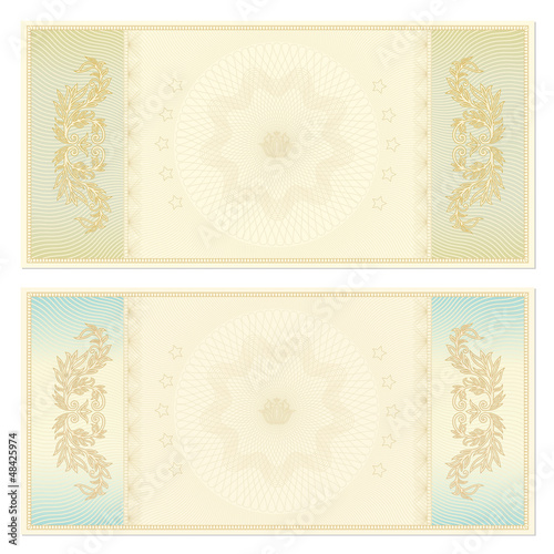Voucher / coupon/gift. Guilloche pattern