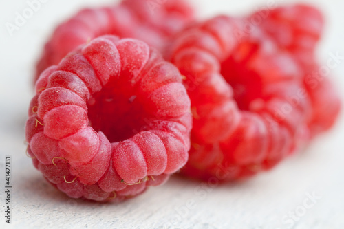 Closeup of raspberries