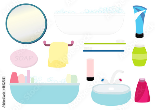 Bathroom equipment isolated illustration